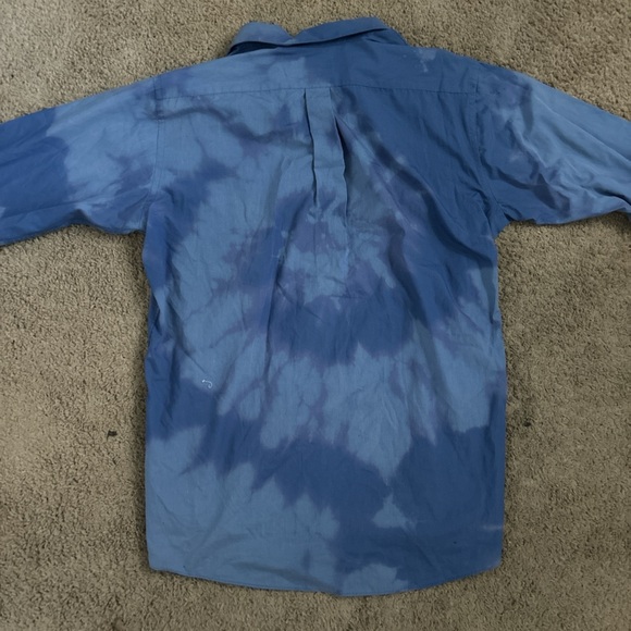 Blue Tie Dye Button Up Shirt - Picture 5 of 9